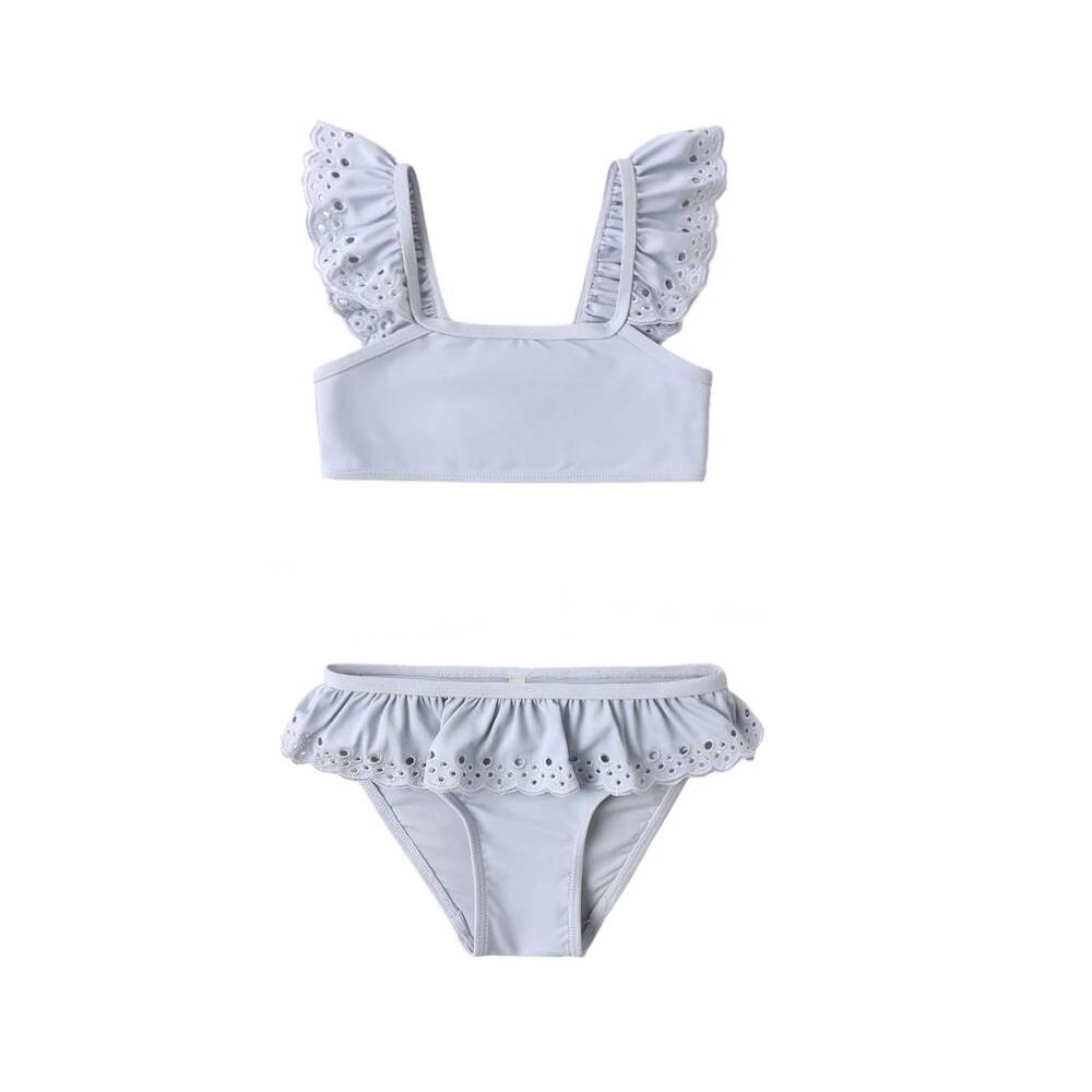 NEW RYLEE + CRU girl's santorini bikini set in periwinkle